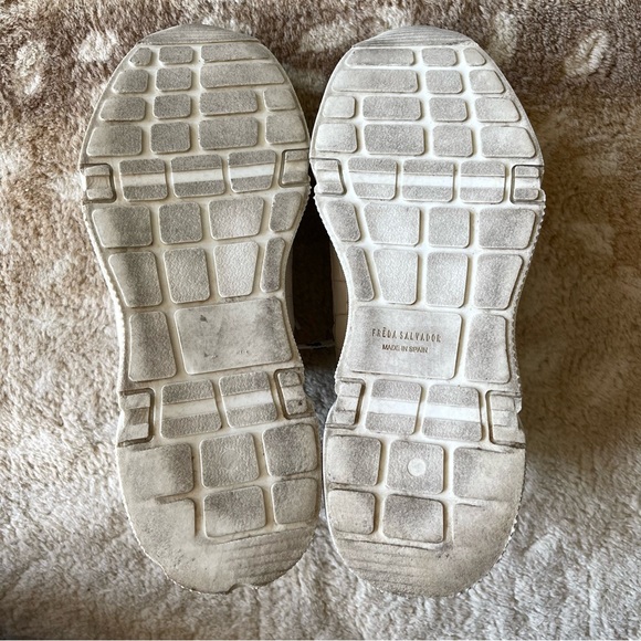 Freda Salvador Mikey Croc Embossed Leather Sneakers Neutral Combo Size 10 - Picture 8 of 13